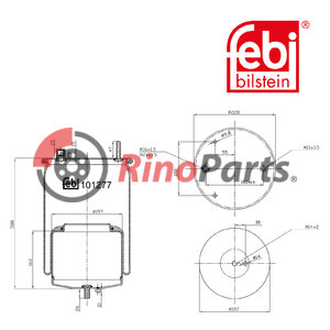 22058737 Air Spring with steel piston and piston rod