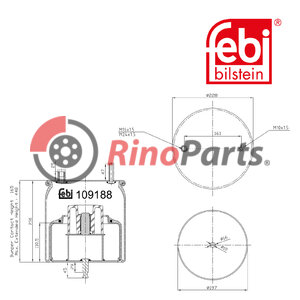 74 21 321 521 Air Spring with steel piston and piston rod