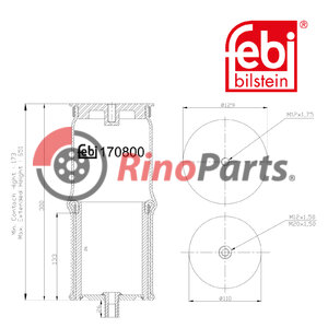 1690 384 Air Spring for lifting axle, with steel piston