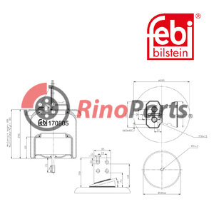 04102 6285 Air Spring with steel piston and piston rod