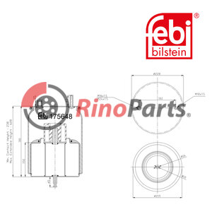 23344580 Air Spring with steel piston and piston rod