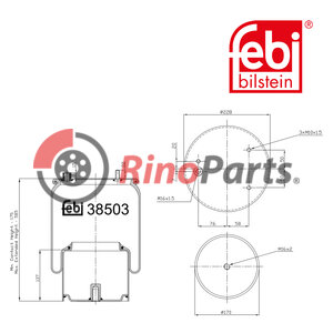 1697 682 Air Spring with steel piston