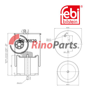50 10 557 355 Air Spring with steel piston and piston rod