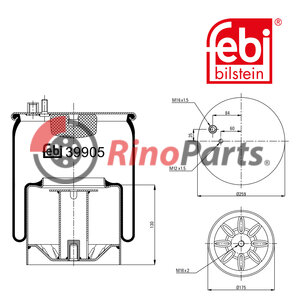 81.43600.6044 Air Spring with steel piston