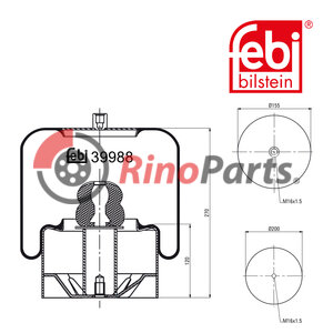 629 320 00 25 Air Spring with steel piston