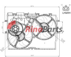 1362916080 DVOJITY VENTILATOR CHLAZENI MOTORU