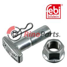 T-Bolt with wheel nut and cotter