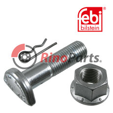 Cup Head Bolt with wheel nut and cotter