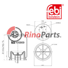 1793 526 Air Spring for lifting axle, with plastic piston