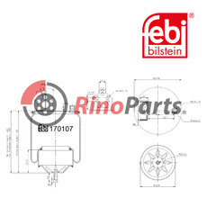 21961448 Air Spring with steel piston and piston rod